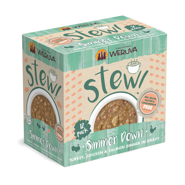 Weruva Ragoût pour chat Simmer Down Dîner dinde, poulet et saumon en sauce Sachet de nourriture humide pour chats