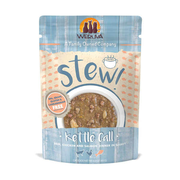 Weruva Ragoût pour chat Kettle Call Dîner Bœuf, Poulet et Saumon en Sauce Sachet de nourriture humide pour chats