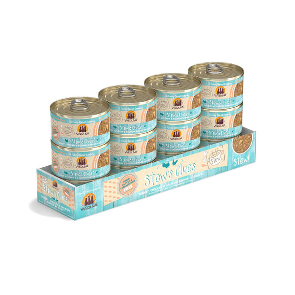 Weruva Ragoût pour chat Stew's Clues Dîner de dinde, poulet et saumon en sauce Boîte de nourriture humide pour chats