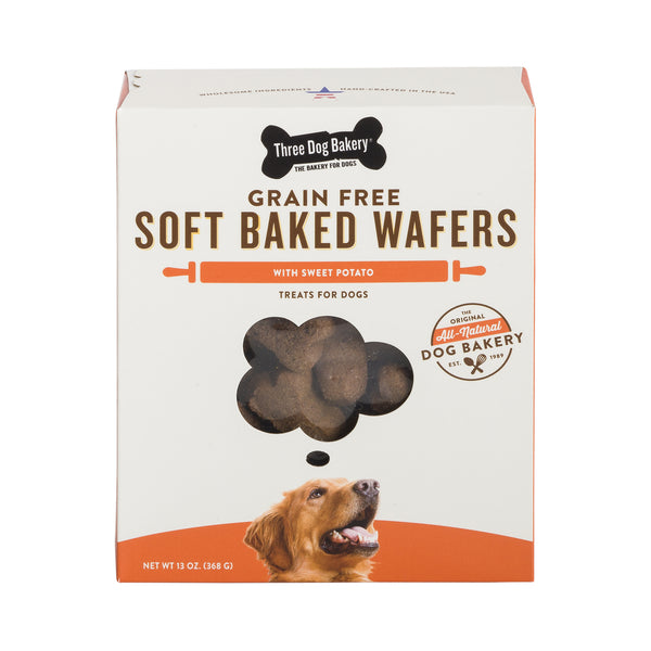 Three Dog Bakery Classic Wafers - Grain Free Sweet Potato, 13-oz