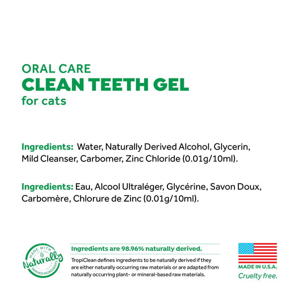 Tropiclean Fresh Breath Oral Care Clean Teeth Gel for Cats, 2-oz