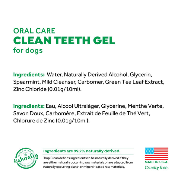 Tropiclean Fresh Breath Oral Care Clean Teeth Gel for Dogs, 2-oz