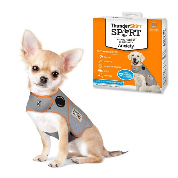 ThunderShirt SPORT Platinum Anxiété et solution apaisante pour chiens, gris chiné