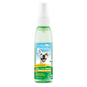 Tropiclean Fresh Breath Oral Care Peanut Butter Flavor Spray for Dogs, 4-oz
