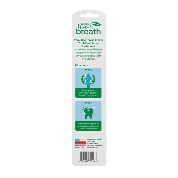 Tropiclean Fresh Breath Triple Flex Toothbrush for Large Dogs