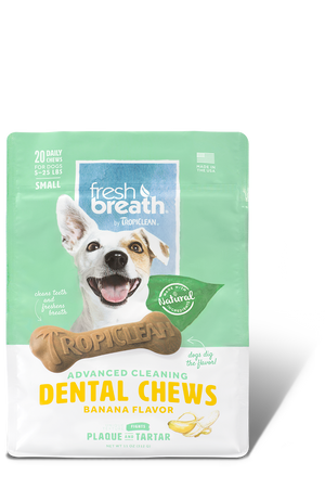 Tropiclean Advanced Small Cleaning Dental Dog Chew - Banana Flavor, 20-ct