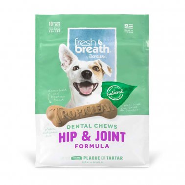 Tropiclean Regular Hip & Joint Dental Dog Chew, 10-ct