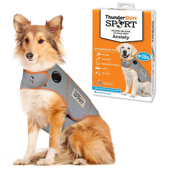 ThunderShirt SPORT Platinum Anxiété et solution apaisante pour chiens, gris chiné