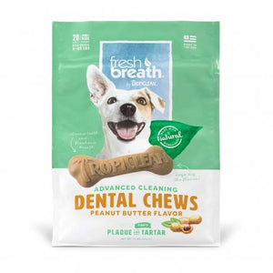 Tropiclean Advanced Small Cleaning Dental Dog Chew - Peanut Butter Flavor, 20-ct