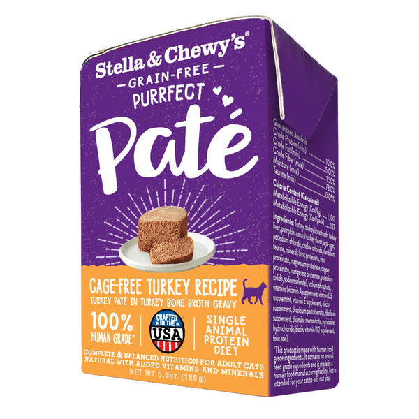 Stella & Chewy's Purrfect Pat recette dinde élevée sans cage pâté nourriture humide pour chats