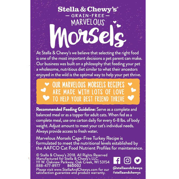 Stella & Chewy's Marvelous Morsels recette dinde élevée sans cage nourriture humide pour chats