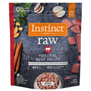 Instinct Frozen Raw Bites Grain-Free Real Beef Recipe Dog Food