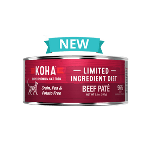 KOHA Pâtée Chat Régime à ingrédients limités Boeuf Nourriture humide pour chats