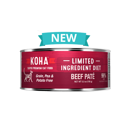 KOHA Pâtée Chat Régime à ingrédients limités Boeuf Nourriture humide pour chats