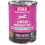 KOHA Limited Ingredient Diet Pork Entree Wet Dog Food Can