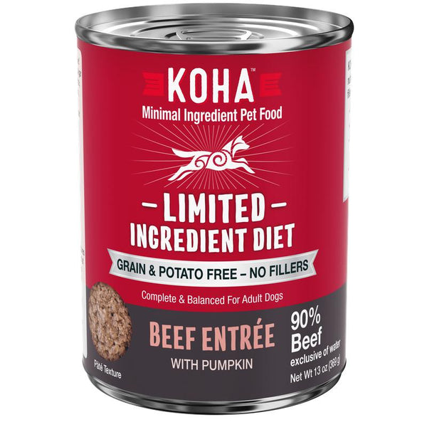 KOHA Limited Ingredient Diet Beef Entree Wet Dog Food Can