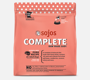 Sojos Complete Pork Recipe Adult Grain-Free Freeze-Dried Raw Dog Food