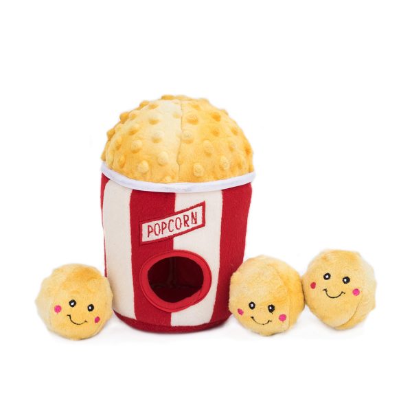 ZippyPaws Burrows Popcorn Bucket Dog Toy, 8.5 x 6 x 6 in