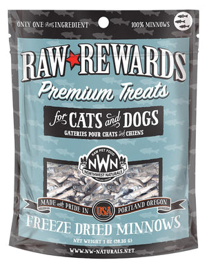Northwest Naturals Raw Rewards Minnows Freeze-Dried Dog & Cats Treats, 1-oz
