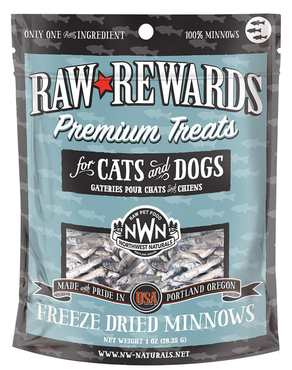 Northwest Naturals Raw Rewards Gâteries lyophilisées pour chiens et chats à base de vairons, 1 oz