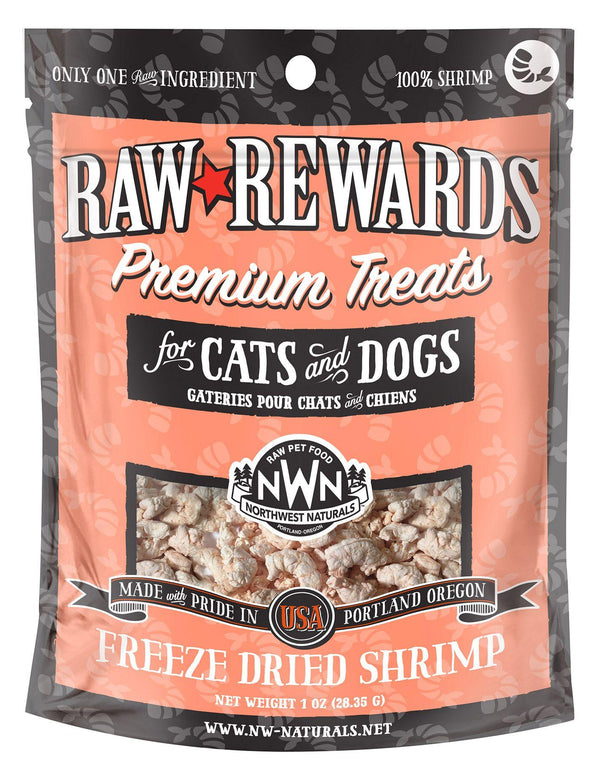 Northwest Naturals Raw Rewards Shrimp Freeze-Dried Dog & Cats Treats, 1-oz