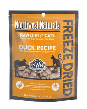 Northwest Naturals Friandises de canard sans céréales Régime cru déshydraté pour chat