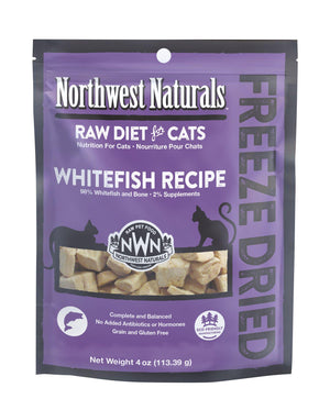 Northwest Naturals Nourriture pour chat croquettes de poisson blanc lyophilisées sans céréales alimentation crue