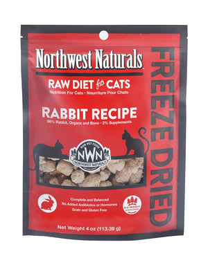 Northwest Naturals Régime cru sans céréales Pour chats Nibblers de lapin lyophilisé