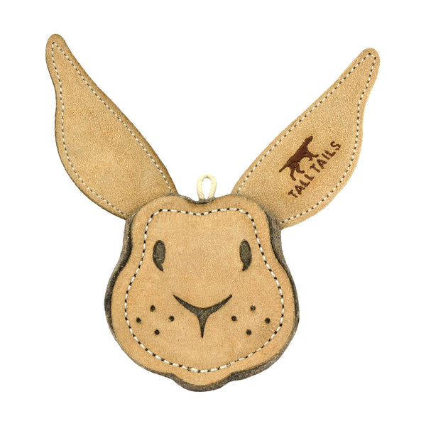 Tall Tails Natural Leather Rabbit Dog Toy, 4-in