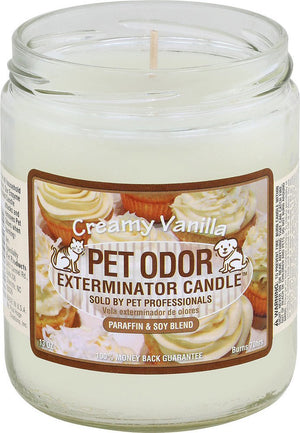 Pet Odor Exterminator Deodorizing Candle Jar, Creamy Vanilla, 13-oz