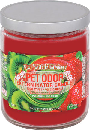 Pet Odor Exterminator Deodorizing Candle Jar, Kiwi Twisted Strawberry, 13-oz