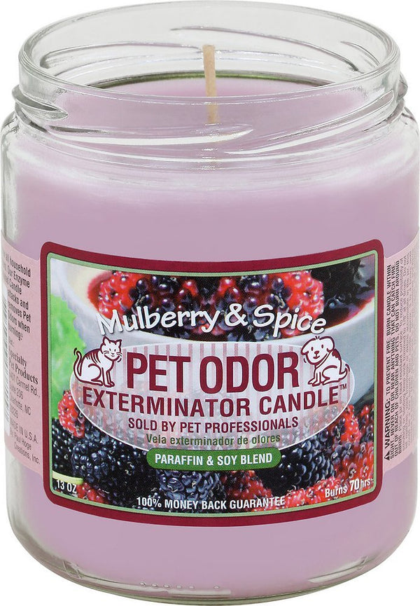 Pet Odor Exterminator Deodorizing Candle Jar, Mulberry & Spice, 13-oz