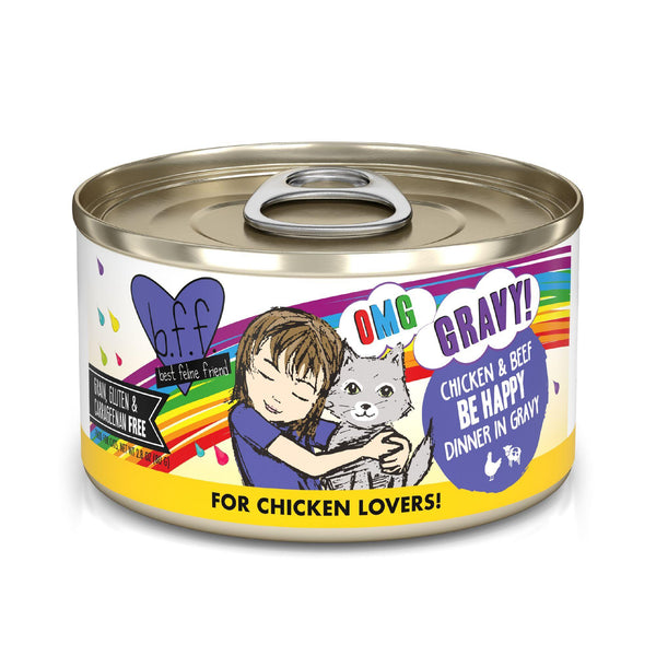 BFF OMG GRAVY Poulet et Boeuf Repas Heureux en Sauce Pâtée pour chats en boîte
