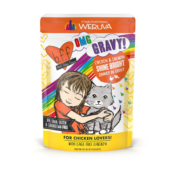 BFF OMG GRAVY Chicken & Salmon Shine Bright Dinner in Gravy Wet Cat Food Pouch