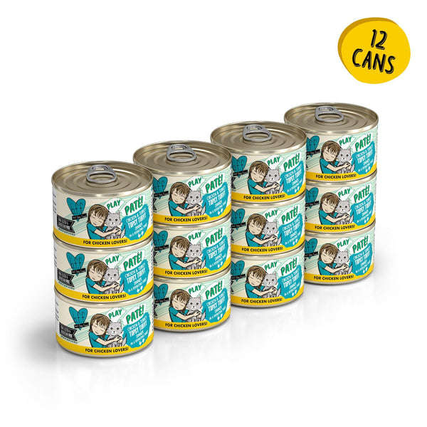 BFF PLAY PÂTÉ Dîner Poulet et Dinde Topsy Turvy en Purée Hydratante Boîte de nourriture humide pour chats