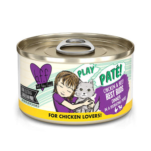 BFF PLAY PÂTÉ Poulet et Bœuf Best Buds Dîner en Purée Hydratante Boîte de nourriture humide pour chats