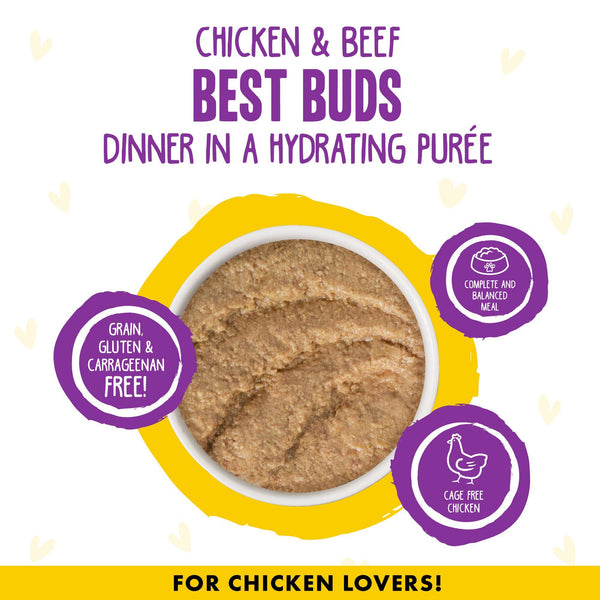 BFF PLAY PÂTÉ Poulet et Bœuf Best Buds Dîner en Purée Hydratante Boîte de nourriture humide pour chats