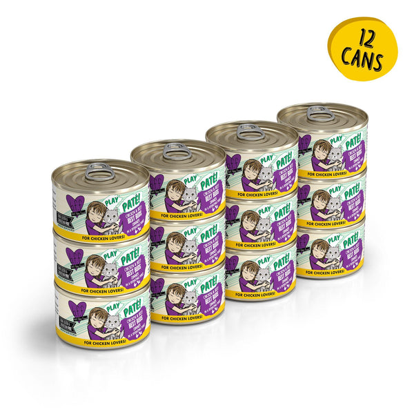 BFF PLAY PÂTÉ Poulet et Bœuf Best Buds Dîner en Purée Hydratante Boîte de nourriture humide pour chats