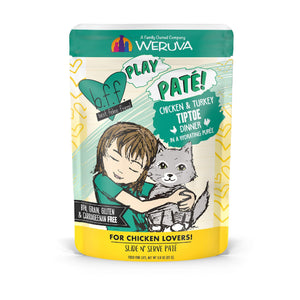 BFF PLAY PÂTÉ Dîner Poulet et Dinde Tiptoe dans une Purée Hydratante Sachet de nourriture humide pour chats