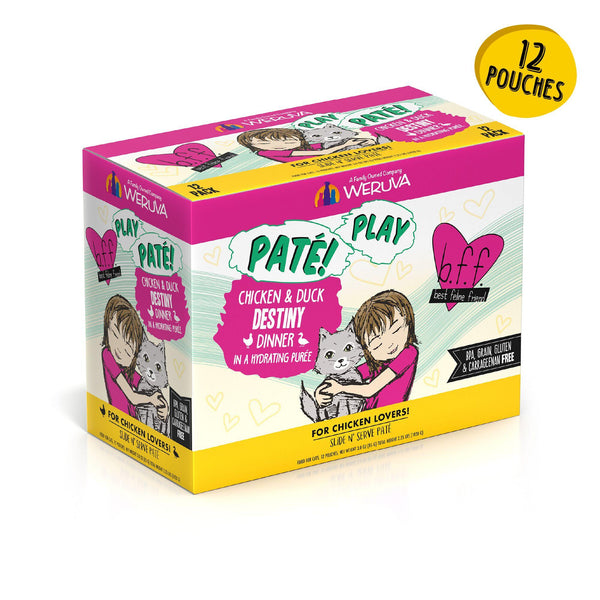 BFF PLAY PÂTÉ Poulet et Canard Destinée Dîner en Purée Hydratante Sachet nourriture humide pour chat