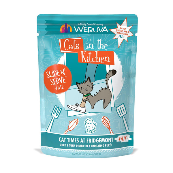 Cats in the Kitchen Pâté Chat Times à Fridgemont Dîner Canard & Thon en Purée Hydratante Sachet de nourriture humide pour chats