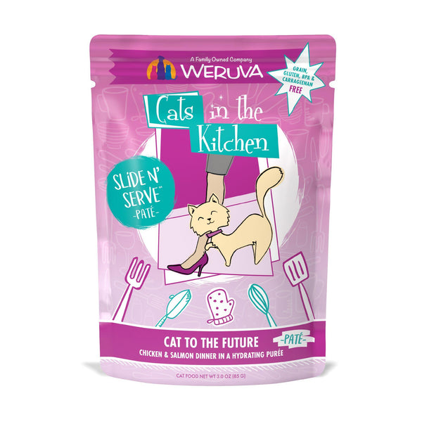 Cats in the Kitchen Pâté Chat vers le Futur Dîner Poulet & Saumon en Purée Hydratante Sachet de nourriture humide pour chats