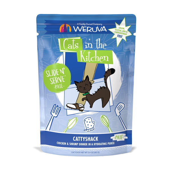 Cats in the Kitchen Pâté Cattyshack Dîner Poulet et Crevettes en Purée Hydratante Sachet de nourriture humide pour chats