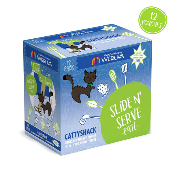 Cats in the Kitchen Pâté Cattyshack Dîner Poulet et Crevettes en Purée Hydratante Sachet de nourriture humide pour chats