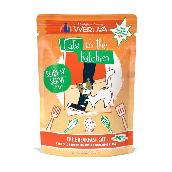 Cats in the Kitchen Pâté The Breakfast Cat Dîner Poulet & Citrouille en Purée Hydratante Sachet de nourriture humide pour chats
