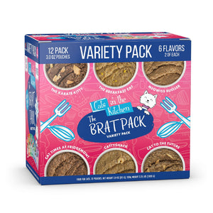 Cats in the Kitchen Pate The Brat Pack Variety Pack Wet Cat Food Pouch, 3-oz, 12-pk