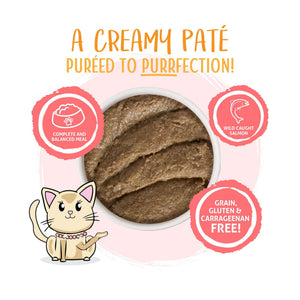 Weruva Pâté pour chat Jolly Good Fares Dîner au poulet et saumon en purée hydratante Boîte de nourriture humide pour chats