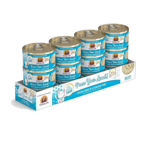 Weruva Cat Pate Press Your Lunch! Chicken Dinner in a Hydrating Puree Wet Cat Food Can