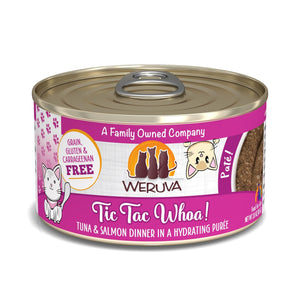 Weruva Pâté pour chat Tic Tac Whoa ! Dîner Thon et Saumon en Purée Hydratante Boîte de nourriture humide pour chats