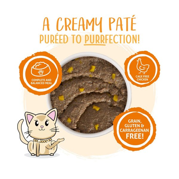 Weruva Pâté pour chat Who Wants to be a Meowionaire? Dîner poulet et citrouille en purée hydratante Boîte de nourriture humide pour chats